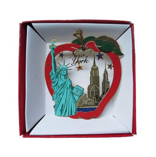 NewNest Australia - Nations Treasures New York City Big Apple Color Brass ORNAMENT Statue of Liberty Empire State Building 