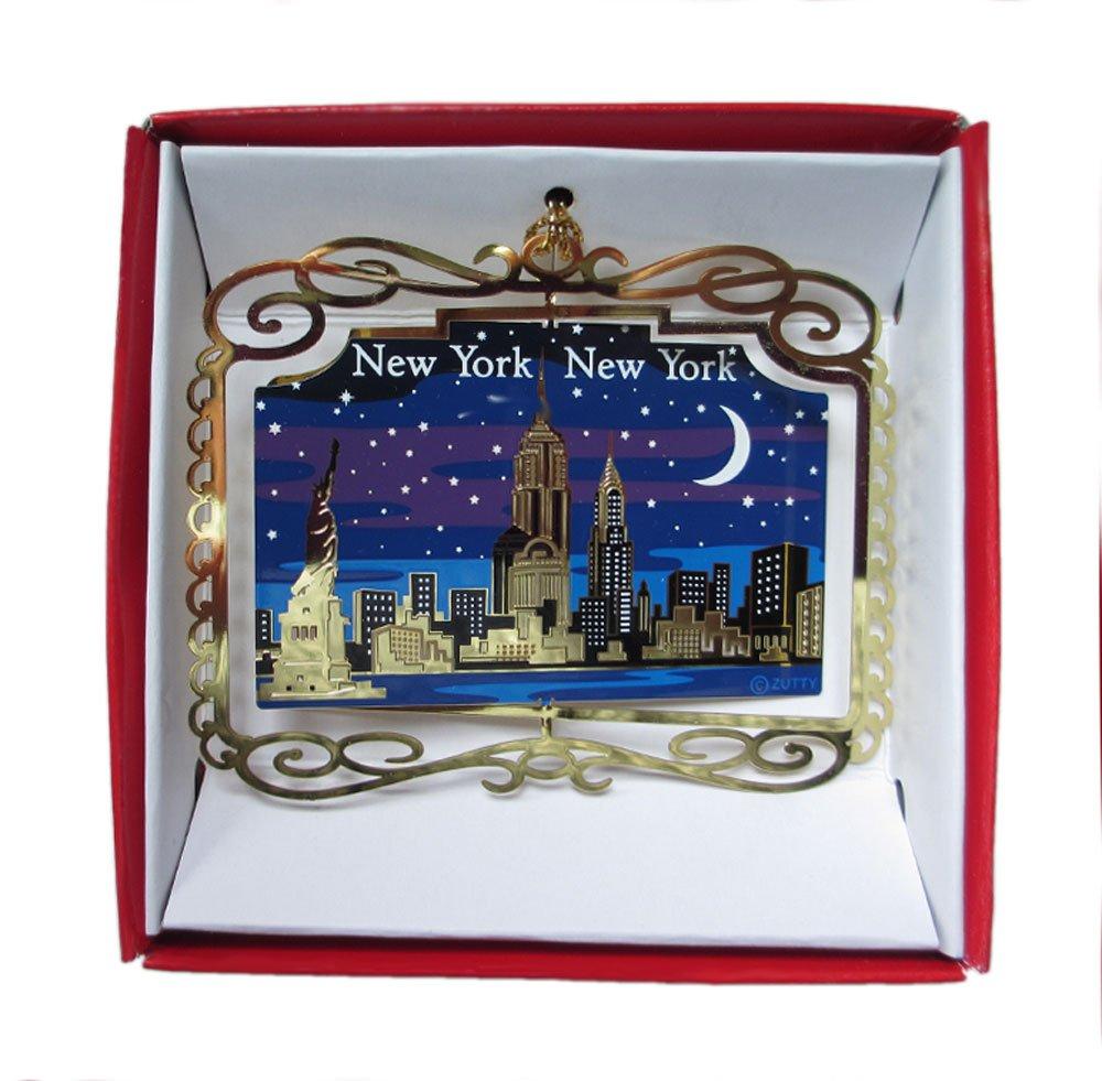 NewNest Australia - New York City at Night ORNAMENT NYC Skyline Empire State Building Statue of Liberty Travel Souvenir Gift 