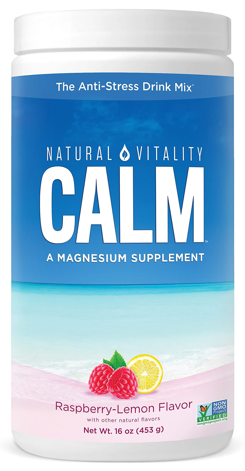 Natural Vitality Calm #1 Selling Magnesium Citrate Supplement, Anti-Stress Magnesium Supplement Drink Mix Powder- Raspberry Lemon, Vegan, Gluten Free and Non-GMO (Package May Vary), 16 oz 113 Servings - NewNest Australia