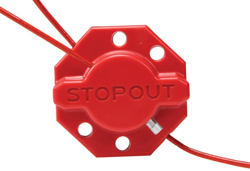 Accuform KDD637 STOPOUT Twist 'n Lock Cinch Lockout Hasp with 6-ft. Red Plastic-Coated Steel Cable, Polycarbonate, Red - NewNest Australia