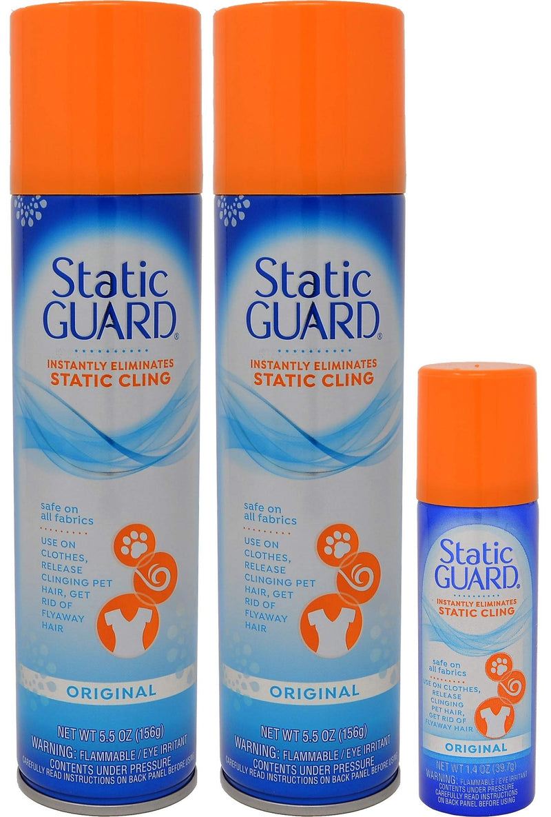Static Guard Bonus Pack Spray 12.4 oz (2 Pack of 5.5 oz & 1 Pack of 1.4 oz) - NewNest Australia