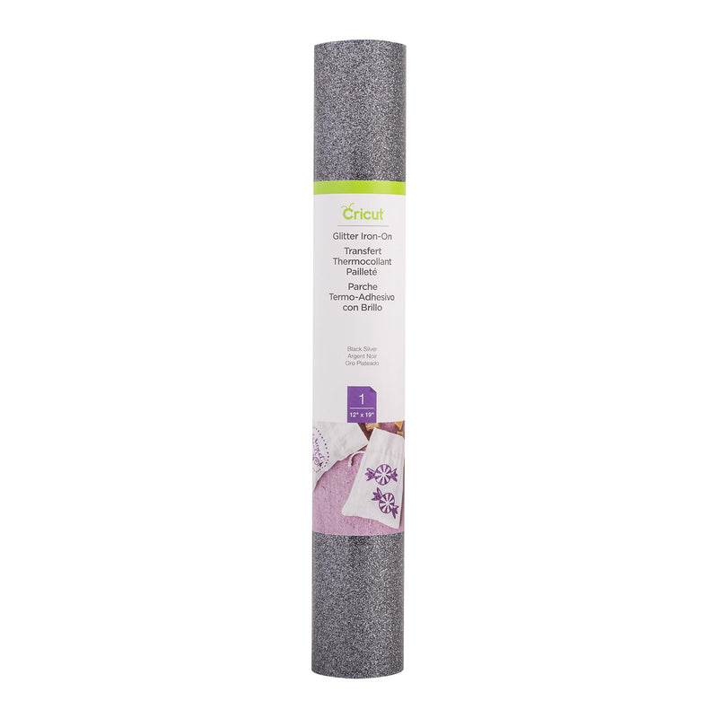 Cricut Glitter Iron On Vinyl Sheets, 12" x 19", DIY Supplies, HTV Rolls - Black 12"x19" - NewNest Australia