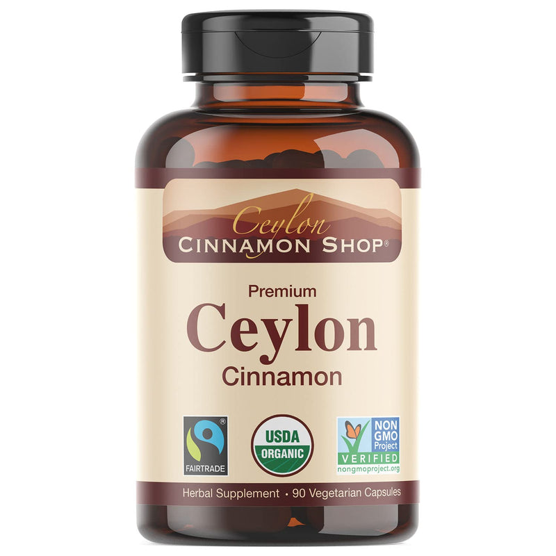 Organic Ceylon Cinnamon (100% Certified) Supplement, 90 Capsules by Ceylon Cinnamon Shop - NewNest Australia