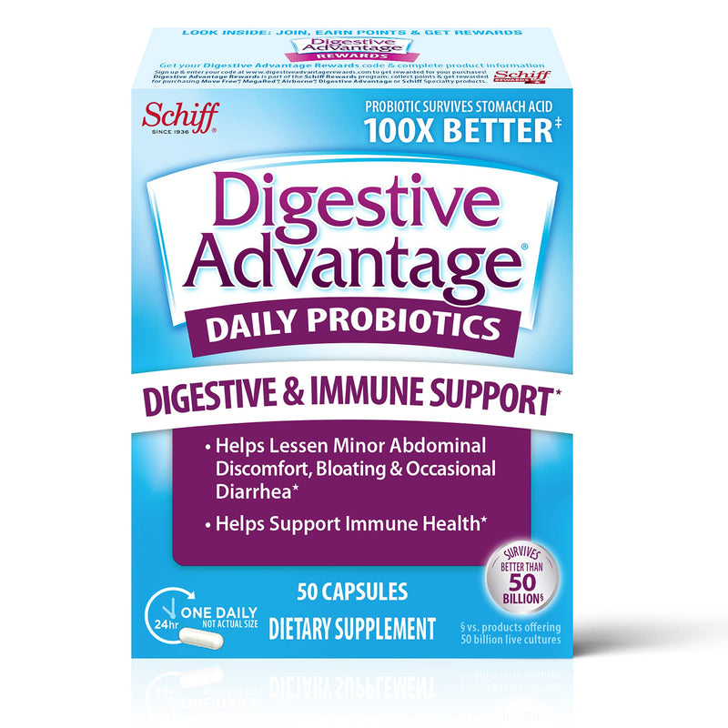 Daily Probiotic Capsules For Digestive Health & Gut Health, Digestive Advantage Probiotics For Men and Women (50 count box) 50ct - NewNest Australia
