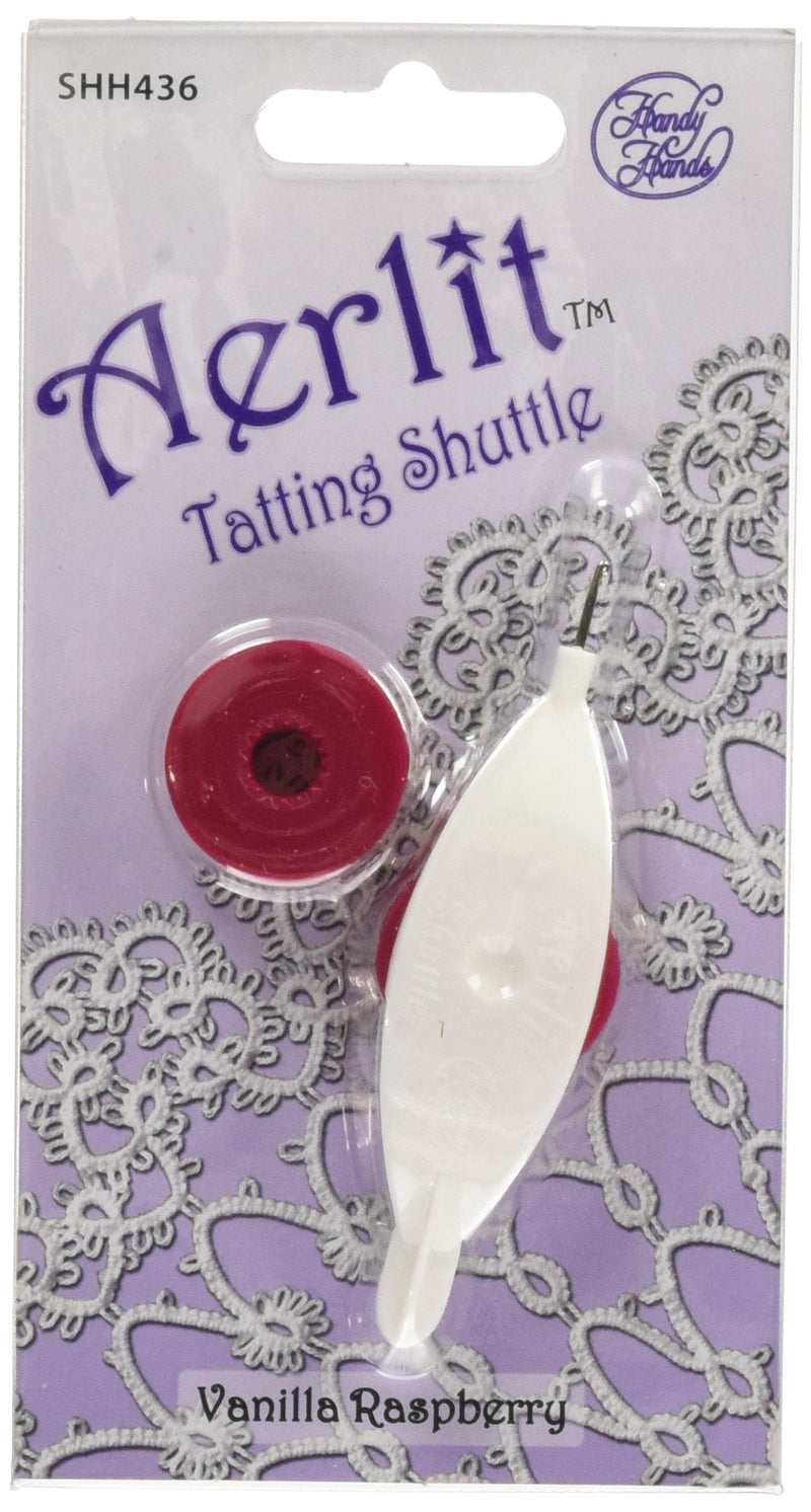 Handy Hands Aerlit Tatting Shuttle with 2 bobbins SHH436 Vanilla Raspberry - NewNest Australia