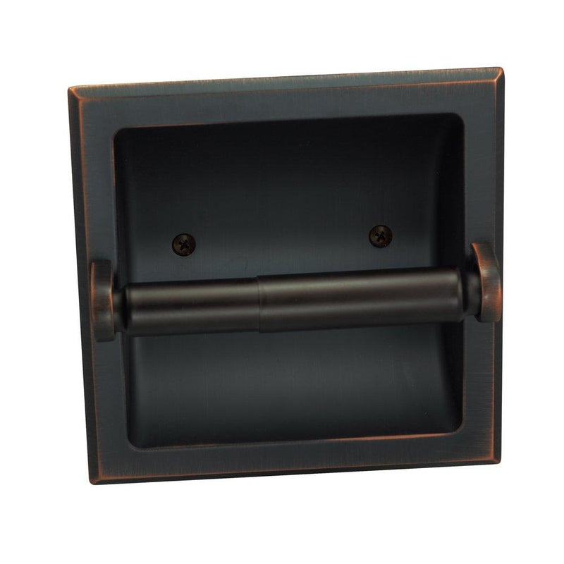 Designers Impressions Oil Rubbed Bronze Recessed Toilet/Tissue Paper Holder All Metal Contruction - Mounting Bracket Included - NewNest Australia