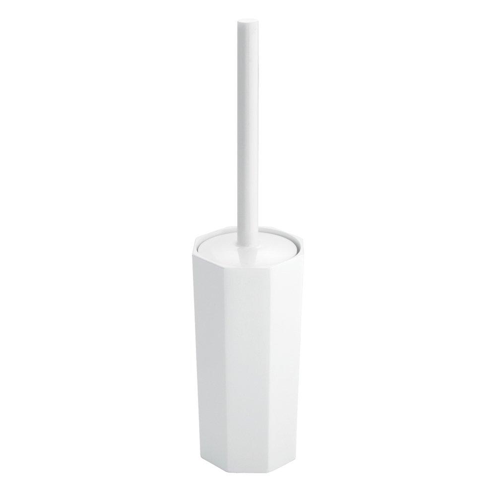 iDesign Matrix Toilet Bowl Brush and Holder for Bathroom Storage - White - NewNest Australia