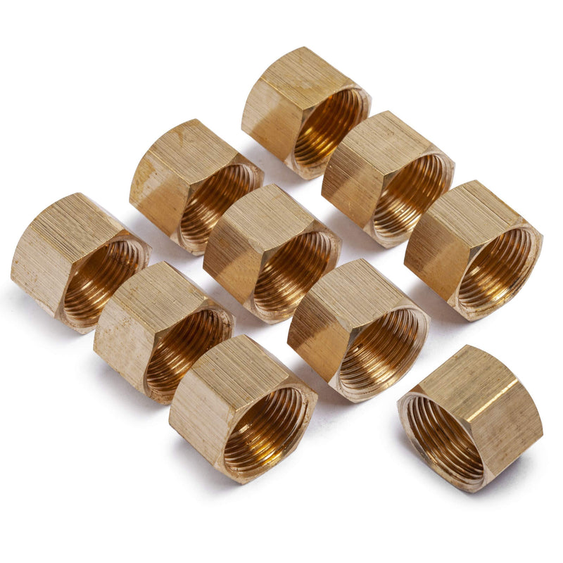 LTWFITTING1/2-Inch Brass Compression Cap Stop Valve Cap,Brass Compression Fitting(Pack of 10) - NewNest Australia