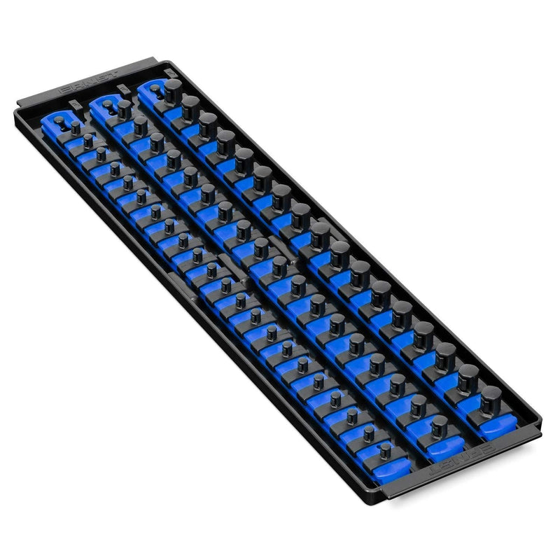 Ernst Manufacturing Socket Boss 3-Rail Multi-Drive Socket Organizer, 19-Inch, Blue - 8451A - NewNest Australia