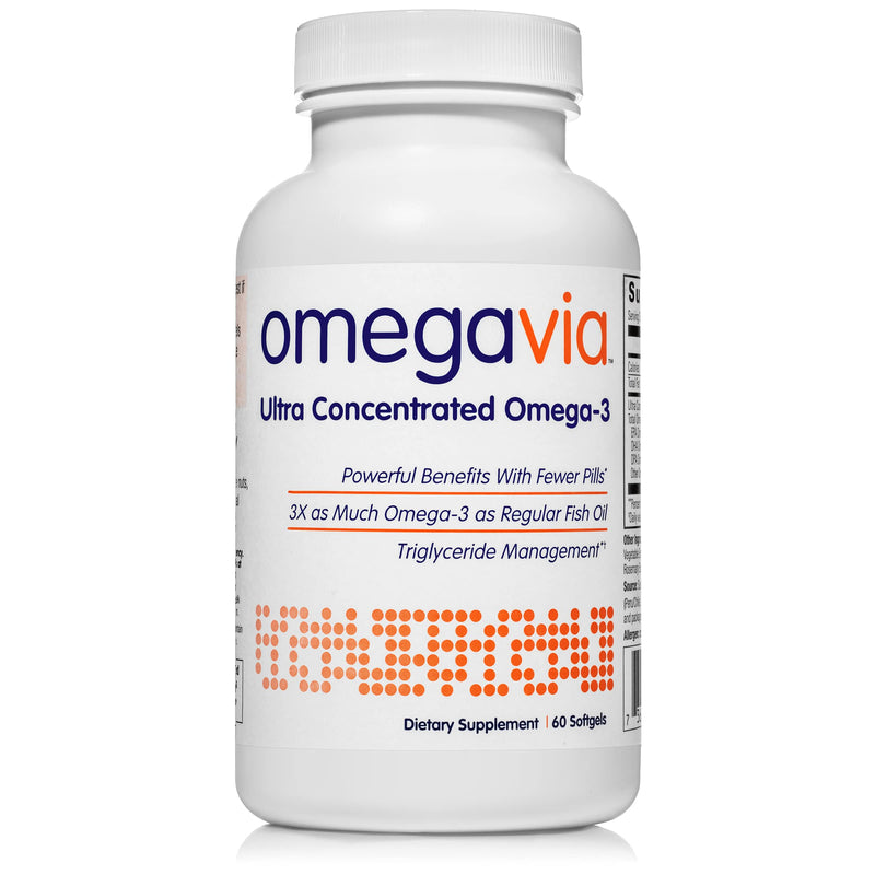 OmegaVia Ultra Concentrated Omega 3 Fish Oil, 60 Burpless Pills, High Potency – 1105 mg Omega 3 per Pill, 3X More Omegas Than Regular Fish Oil Supplements, Triglyceride Form, High EPA w/ DHA & DPA - NewNest Australia
