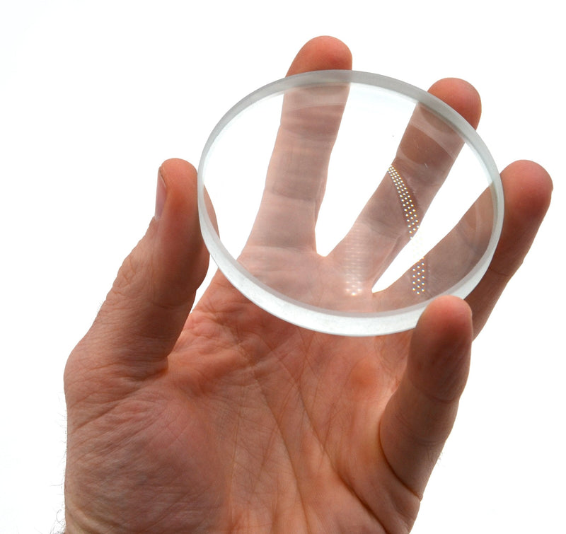 Optical Glass Lens, 3" (75mm) - 200mm Focal Length - Ground, Beveled Edges - Use as Top Spinning Base - Eisco Labs - NewNest Australia