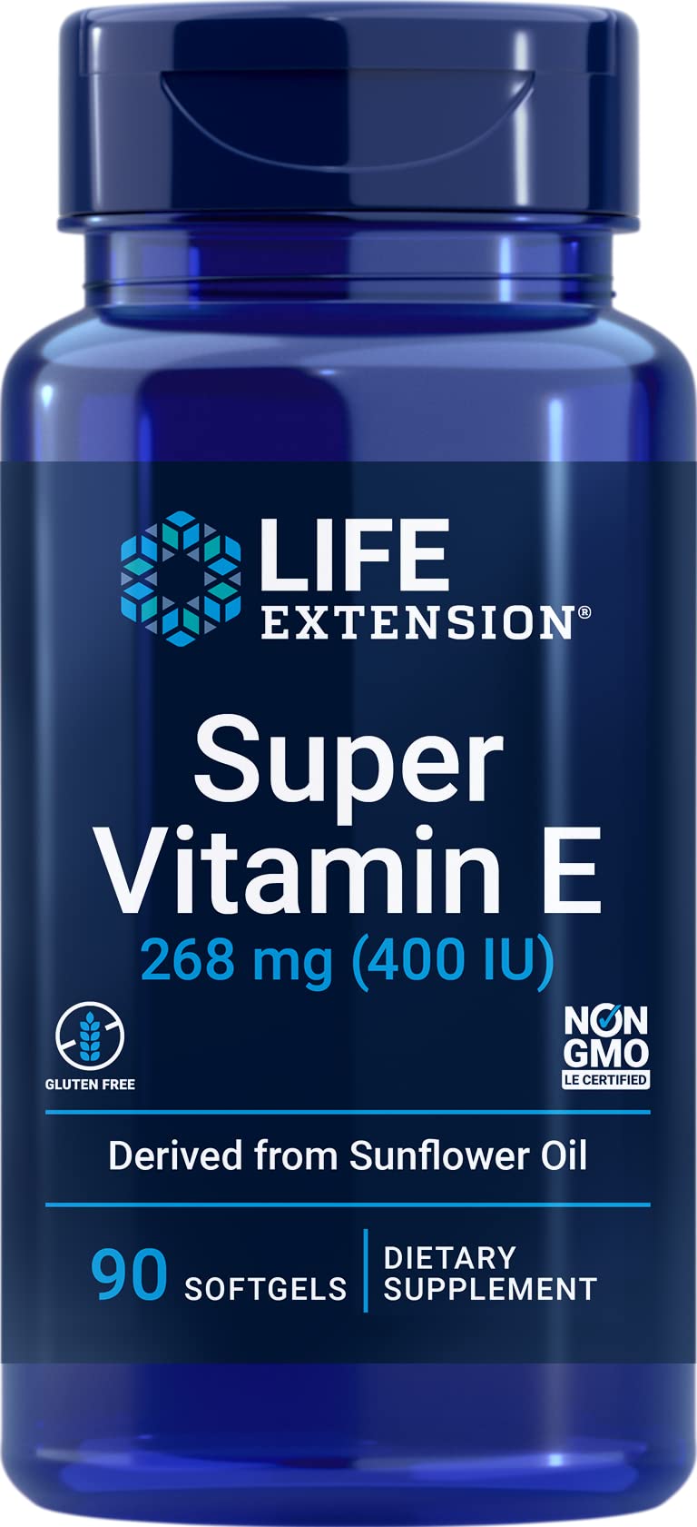Life Extension Super Vitamin E 268 mg Non-Synthetic for Whole-Body Health, Gluten Free, Non-GMO, 90 Count - NewNest Australia