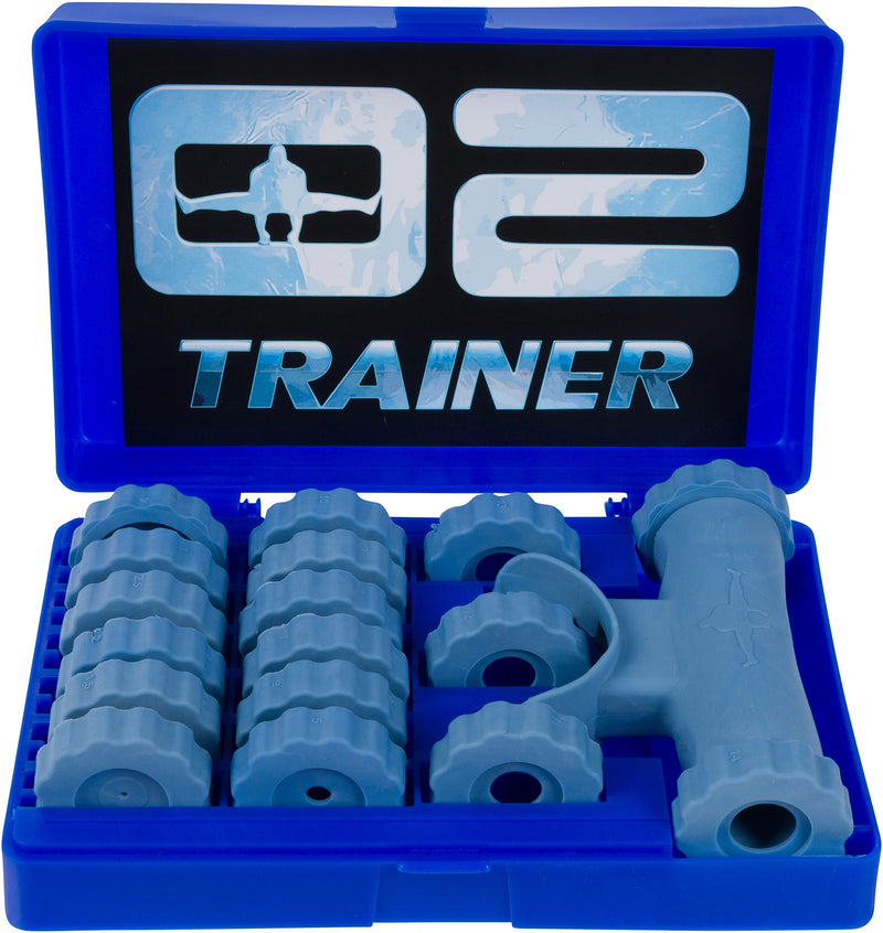 Bas Rutten O2 Trainer - Official Workout Device for Respiratory Training and Lung Muscle Fitness - Portable Breathing Mouthpiece for High Altitude and Power Training (Blue) - NewNest Australia
