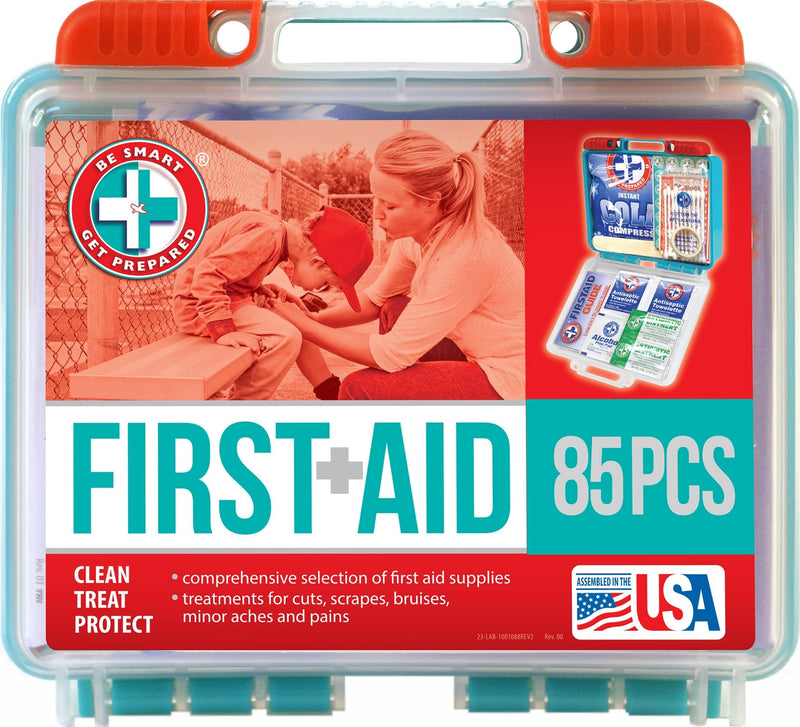 Be Smart Get Prepared 85 Piece First Aid Kit In Durable Plastic Case, Compact, 0.69 Pound - NewNest Australia