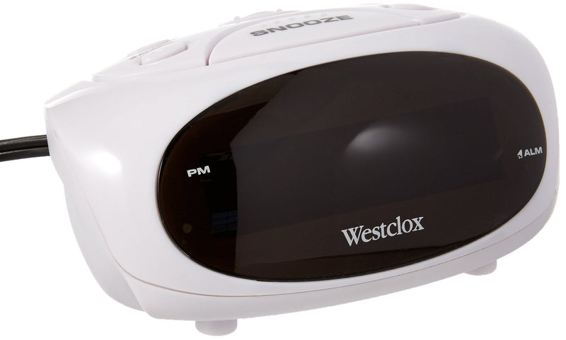 NewNest Australia - Westclox White 0.6" LED Display Super Loud Snooze Alarm Clock 70044B 