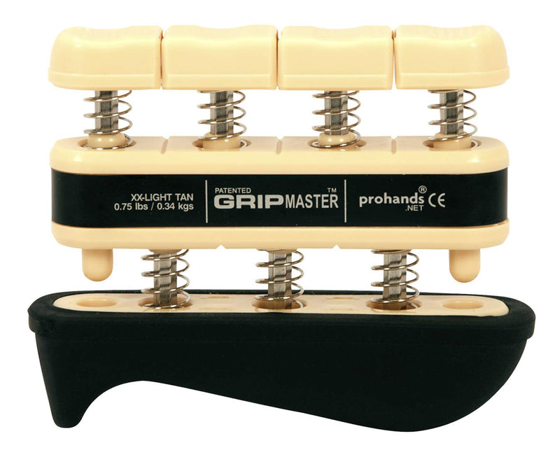 PROHANDS Gripmaster Rehab Hand Exerciser, Finger Exerciser (Hand Grip Strengthener), Spring-Loaded, Finger-Piston System, Added Palm Cushion 0.75 lb (XX-Light Tension) Tan - Gripmaster Rehab - NewNest Australia