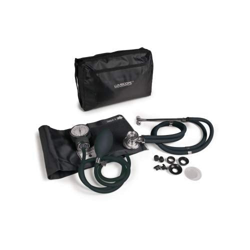 Lumiscope Professional Blood Pressure Kit - Stethoscope, Manual BP Cuff & Aneroid Sphygmomanometer - Black, 100-040BK - NewNest Australia