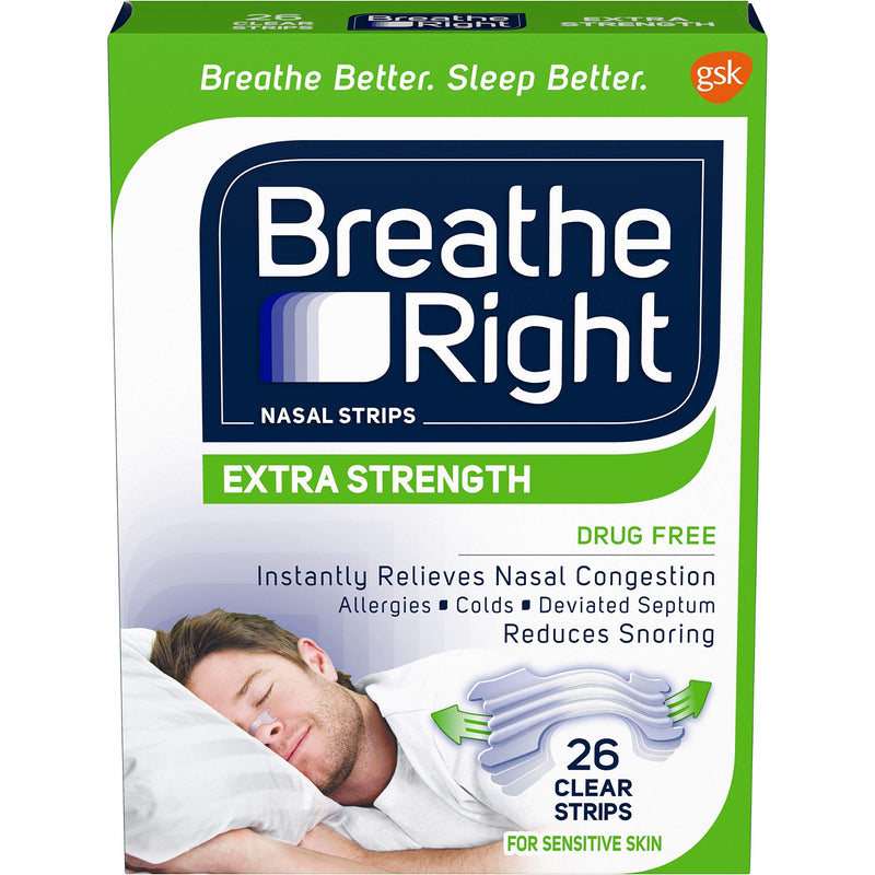 Breathe Right Extra Strength Clear Drug-Free Nasal Strips for Congestion Relief 26 Count (Pack of 1) - NewNest Australia