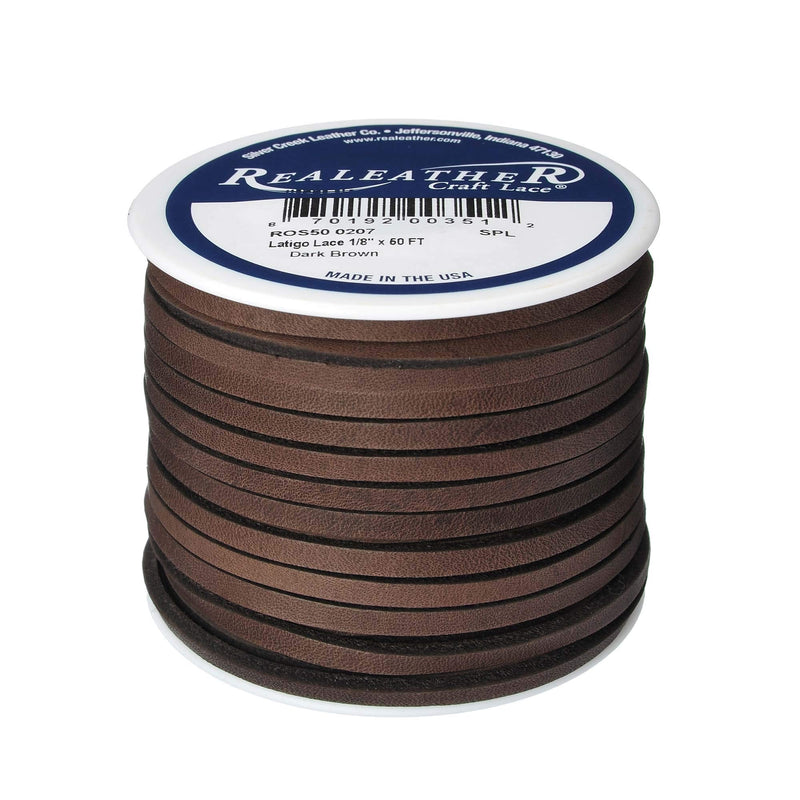 Realeather Latigo Lace Spool, 1/8"X50', Dark Brown - NewNest Australia