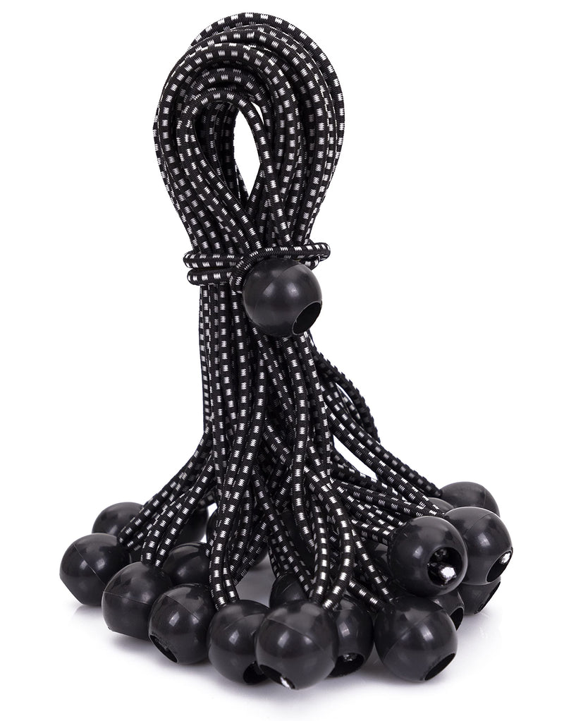 KOTAP BB-6B Ball Bungee Cord, Heavy-Duty & Versatile, Indoor & Outdoor, Tarp Tie-Down, Organize & Secure, 6-Inch, Black, 25 Pack 6 Inch - NewNest Australia