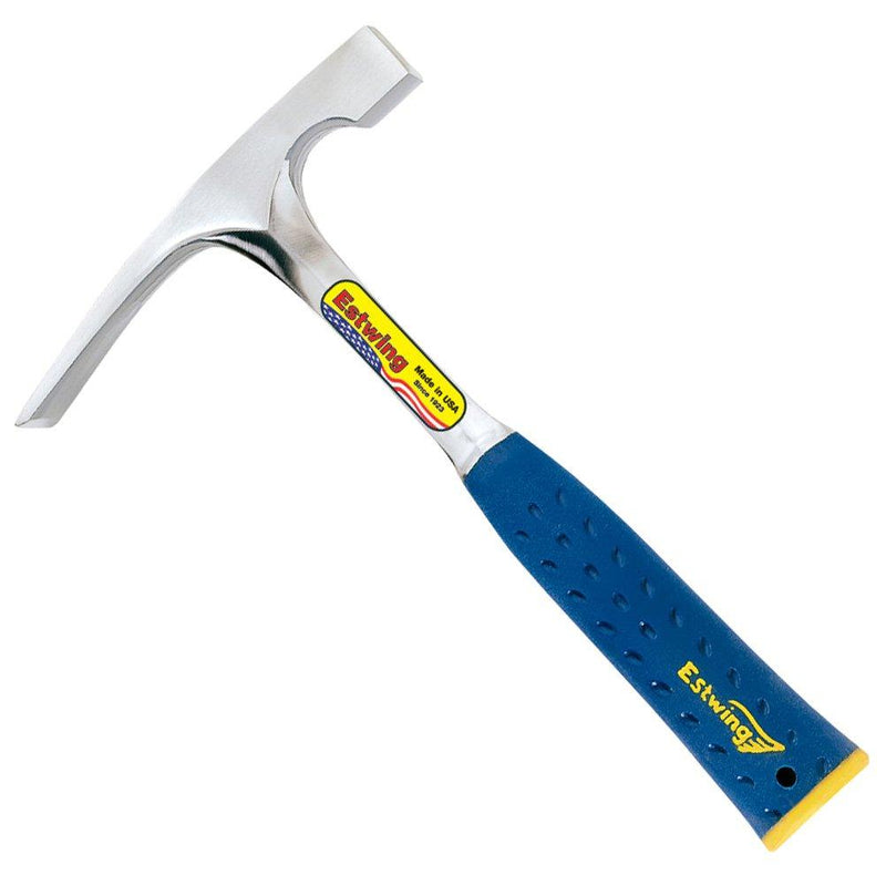 Estwing Bricklayer's/Mason's Hammer - 16 oz Masonary Tool with Forged Steel Construction & Shock Reduction Grip - E3-16BLC 16 oz (Ounces) - NewNest Australia