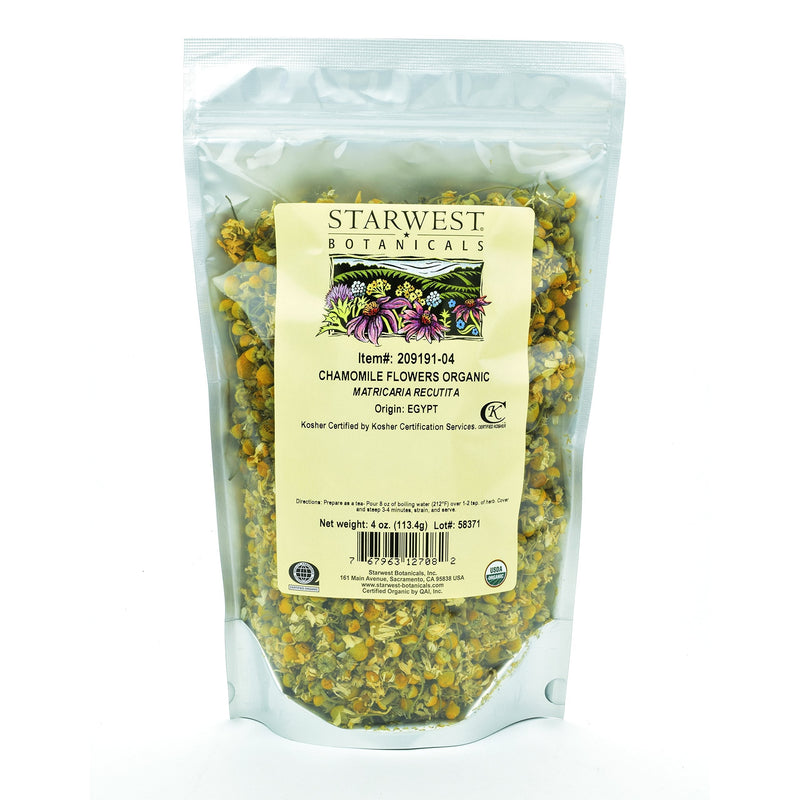 Starwest Botanicals Organic Chamomile Flower Whole (Egypt), 4 Ounces - NewNest Australia