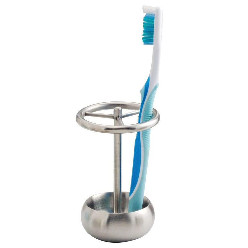 iDesign Nogu Metal Toothbrush Holder Stand for Bathroom Vanity, Countertops, Stainless Steel - NewNest Australia