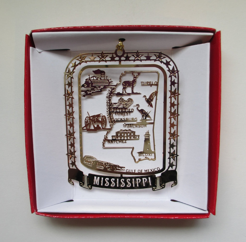 NewNest Australia - Mississippi Ornament State Brass Souvenir Gift 