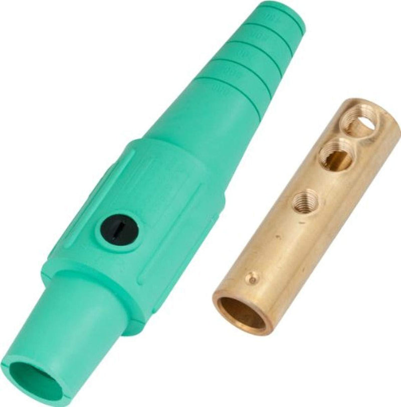 Marinco CLS2FB-E CLS Cam Type, Series 16 Inline, Single Pin Connector, 400 Amp, 600 Volt, 6 - #2 AWG, Male - Green (E) - NewNest Australia