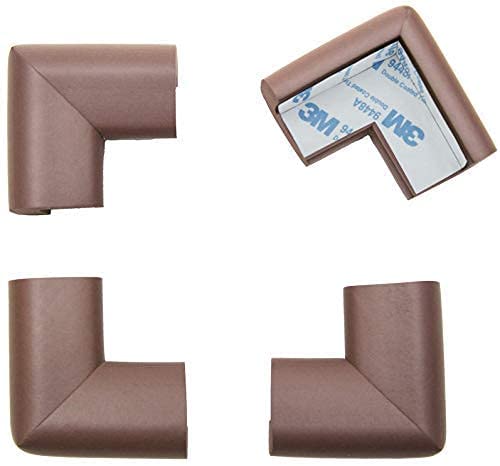 Roving Cove Baby Proofing Corner Guards (4 Corners), Heavy Duty (Shore A 20-N Density), Soft NBR Rubber Foam, 3M Pre-Taped, Coffee Brown 4 Count (Pack of 1) - NewNest Australia
