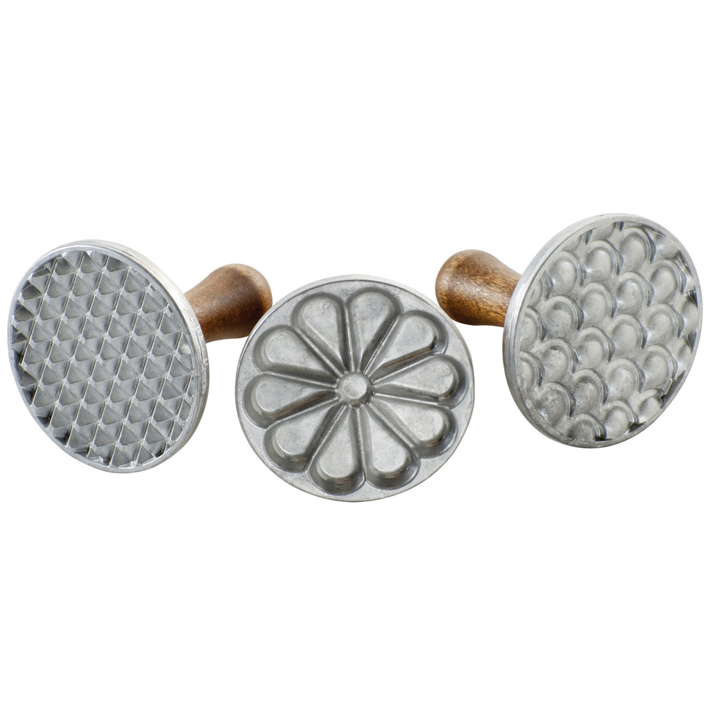 NewNest Australia - Nordic Ware Heirloom Cookie Stamps, Silver with Natural Hardwood Handles All Season 