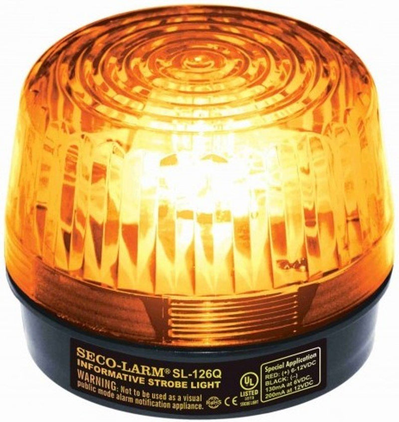 Seco-Larm SL-126Q/A Xenon Tube Strobe Light, Amber, Easy 2-wire Installation, Low Current Consumption, 300 Continuous Hours Lifespan, High-impact Resistant Acrylic, For 6 to 12V Use - NewNest Australia