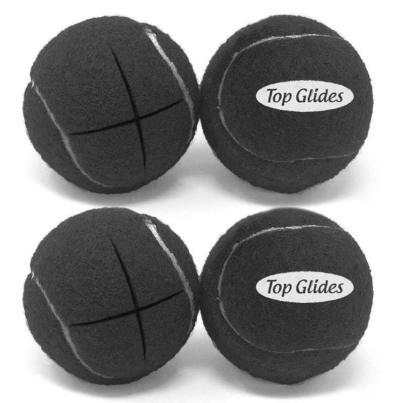 Top Glides Precut Walker Tennis Ball Glides - Black - 2 Pairs - NewNest Australia