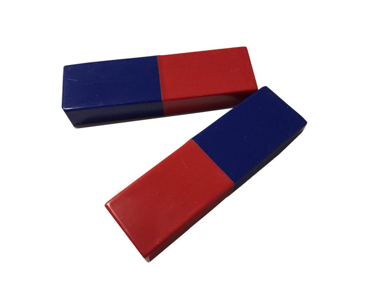 United Scientific MPC080 Red and Blue Plastic Cover Bar Magnet, 80mm L x 15mm W x 10mm T - NewNest Australia