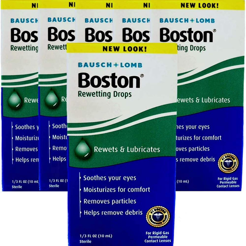 Boston Rewetting Drops for Rigid Gas Permeable Contact Lenses - 0.33 Ounce, 6 Pack - NewNest Australia