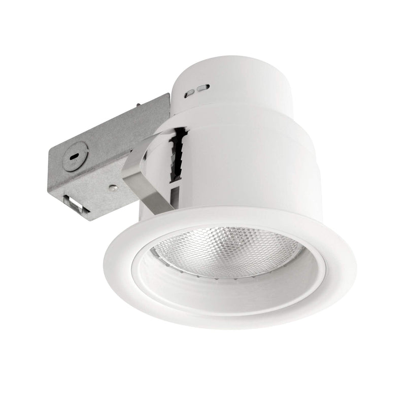 5" Rust Proof Indoor/Outdoor Ridged Baffle Round Trim Recessed Lighting Kit, White, Easy Install Push-N-Click Clips, 4.5" Hole Size,90671 1 Pack - NewNest Australia