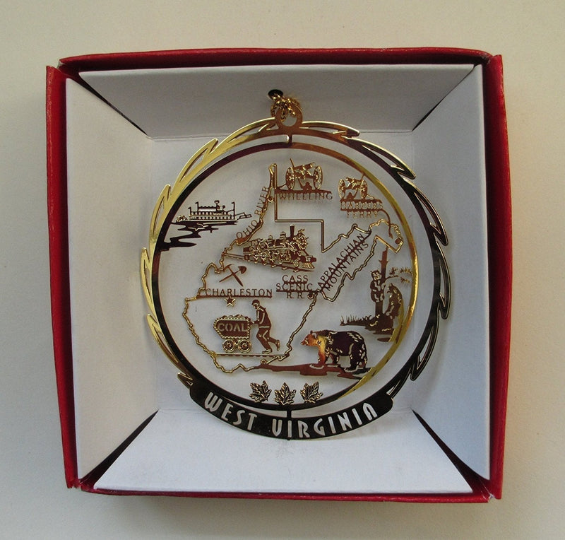 NewNest Australia - West Virginia State Brass Ornament Souvenir 