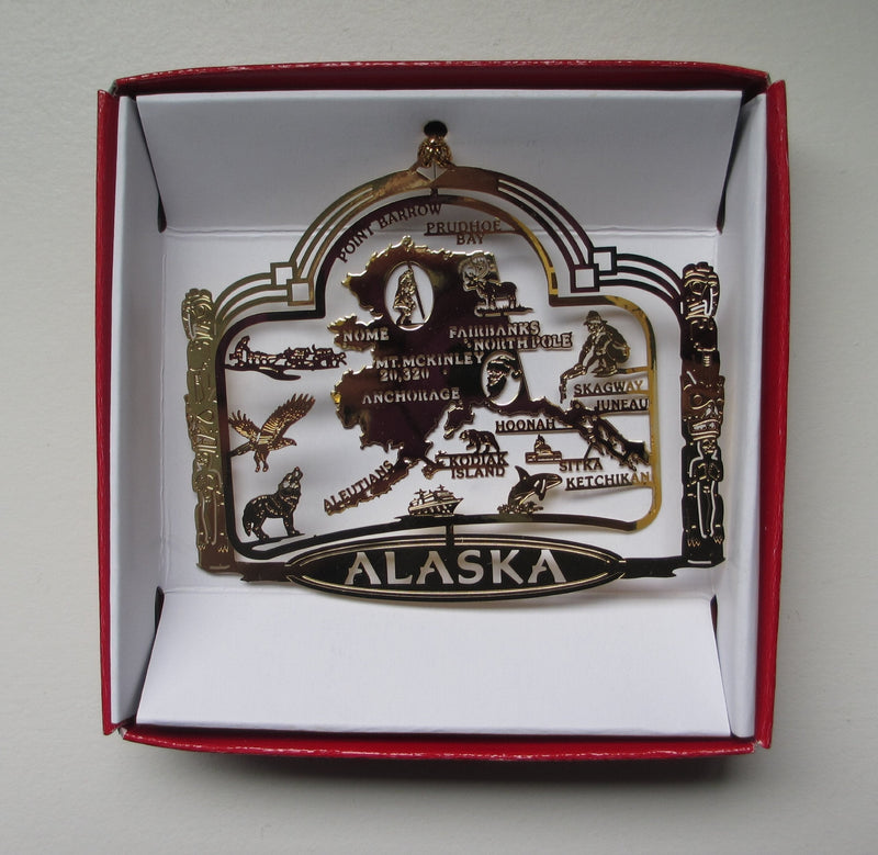 NewNest Australia - Alaska State Brass Ornament Vacation Souvenir Gift 