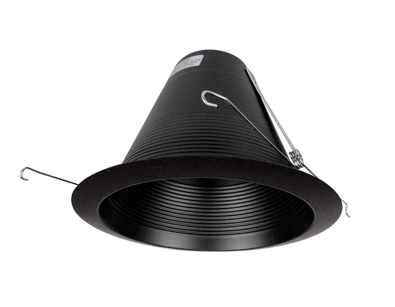 NICOR Lighting 6 inch Black Airtight Recessed Cone Baffle Trim, Fits 6 inch Housings (17550ABK) - NewNest Australia