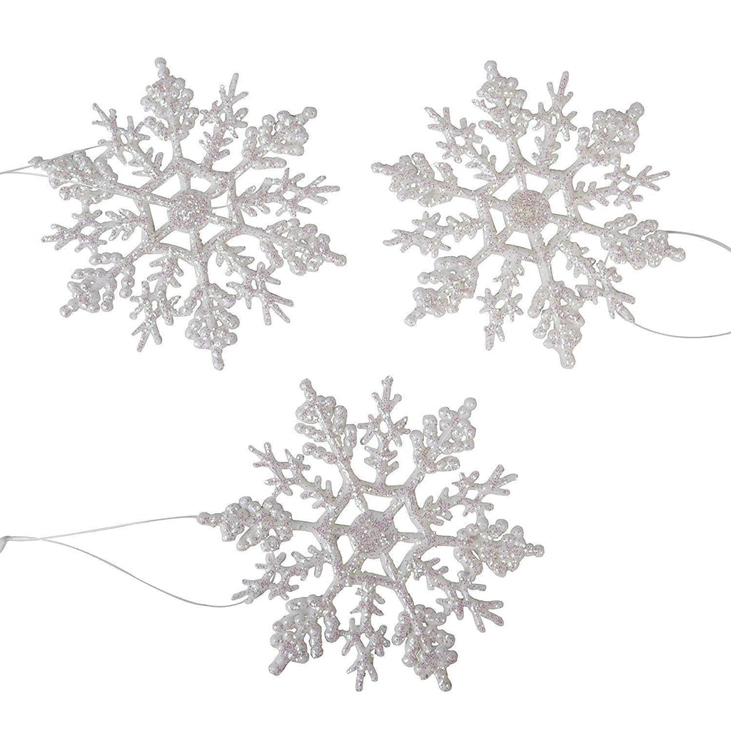 NewNest Australia - Darice 1619-60 10-Piece Pearlized Snowflake Ornament, 4-Inch One Size 