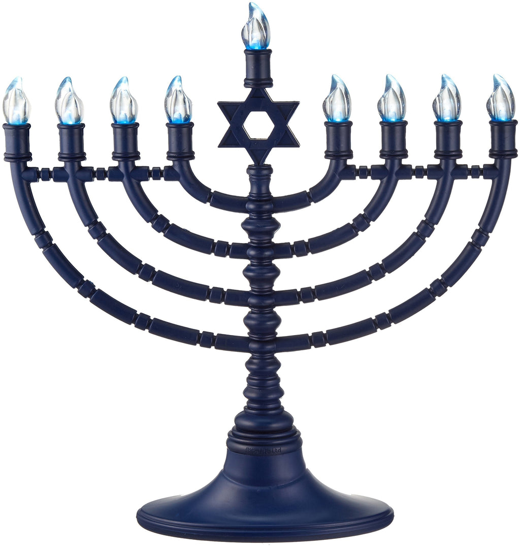 NewNest Australia - Rite Lite 11" Battery Operated Lighted LED Blue Star of David Chanukah Hanukkah Menorah 