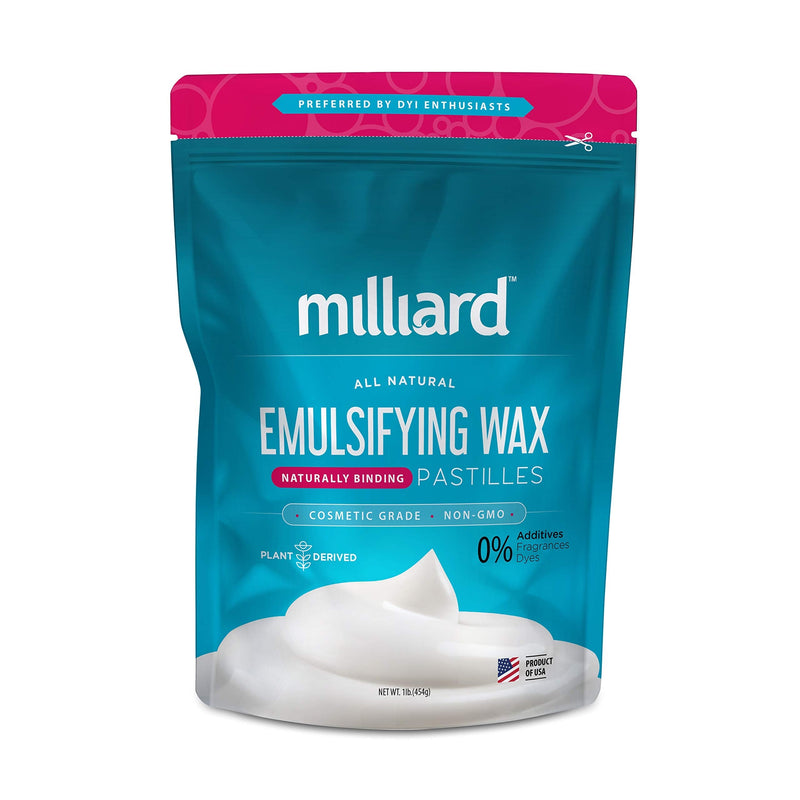 Milliard NON-GMO Emulsifying Wax Pastilles NF –16 OZ. Resealable Freshness Storage Bag 1 Pound (Pack of 1) - NewNest Australia