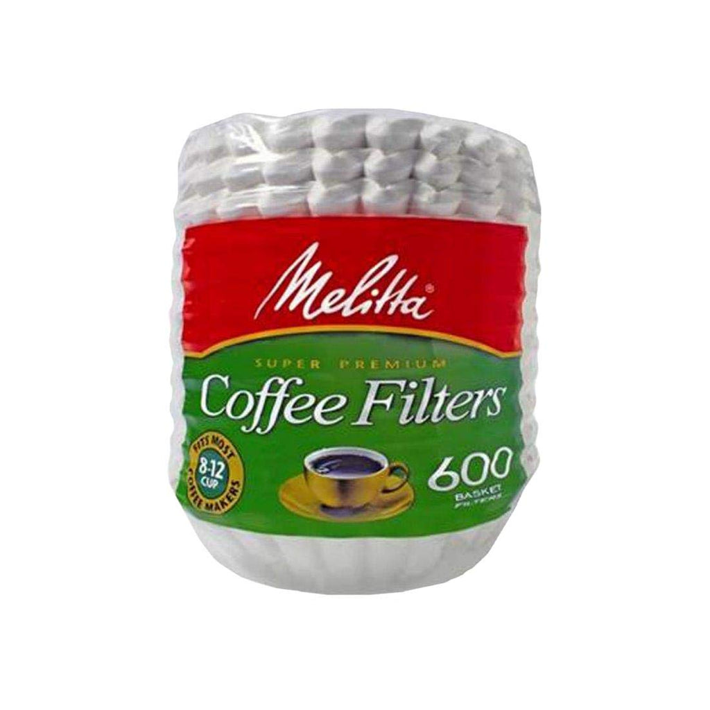 Melitta 600 Coffee Filters, Basket, Pack of 600, 8-12 Cups, White - NewNest Australia