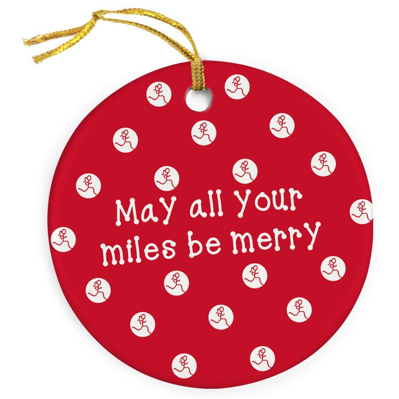 NewNest Australia - Gone For a Run May All Your Miles Be Merry Ornament | Running Porcelain Ornaments | Red 