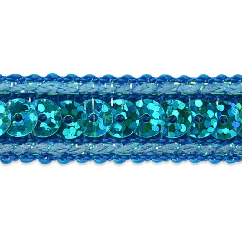 Expo International Single Row Starlight Hologram Sequin with Sparkle Edge Trim, 20-Yard, Aqua Blue - NewNest Australia