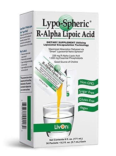Lypo–Spheric R–Alpha Lipoic Acid - 30 Packets – 226 mg R-ALA Per Packet - Liposome Encapsulated for Improved Absorption - 100% Non-GMO - NewNest Australia