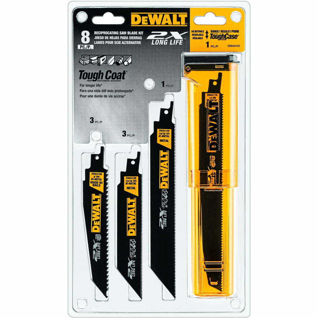 DEWALT - DWA4101 Reciprocating Saw Blade Set, Wood/Metal Cutting, 8-Pack (DWAR8SETCS) - NewNest Australia