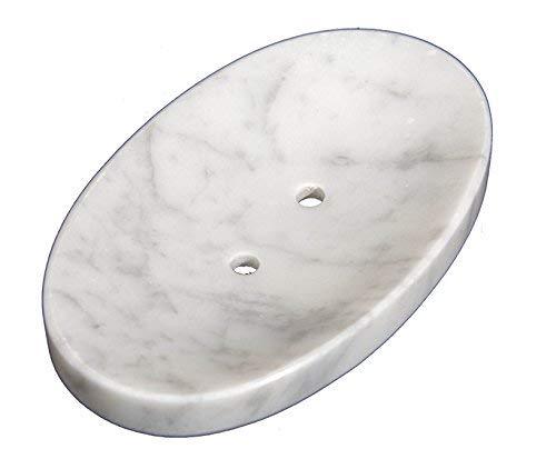 CraftsOfEgypt White Marble Soap Dish - Polished and Shiny Marble Dish Holder Beautifully Crafted Bathroom Accessory - NewNest Australia