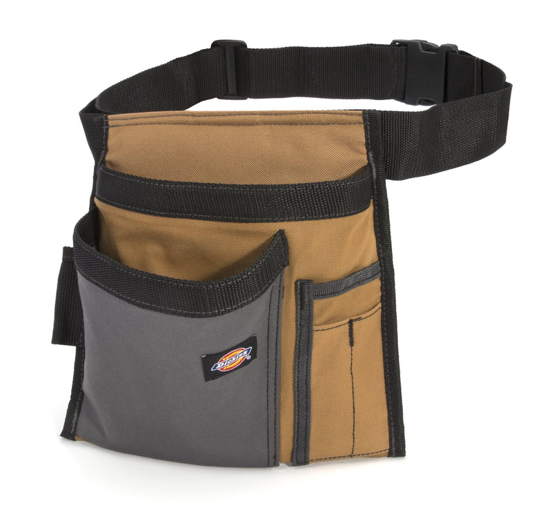 Dickies 5-Pocket Single Side Tool Belt Pouch/Work Apron for Carpenters and Builders, Durable Canvas Construction, Adjustable Belt for Custom Fit, Grey/Tan Tan - NewNest Australia