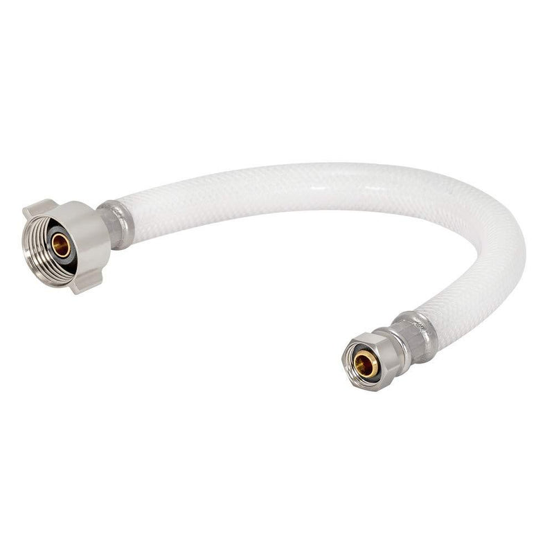 Eastman 48145 Flexible Reinforced PVC Toilet Connector, Braided Supply Line with Brass Ballcock Nut, 7/8-Inch B/C Outlet x 3/8-Inch Compression Inlet, 12-Inch Length - NewNest Australia